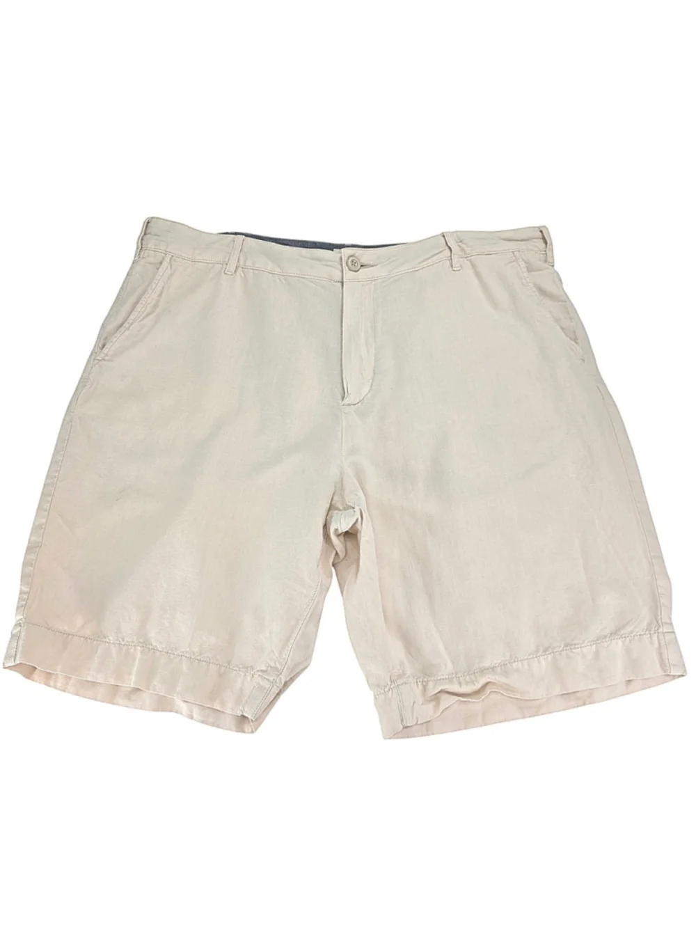 Faherty Tradewinds Linen Blend Shorts Mens 36 Stone Beige Flat Front 9